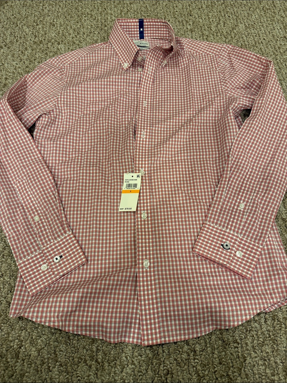 Lucky Brand Red and White Gingham Button-Down Shirt